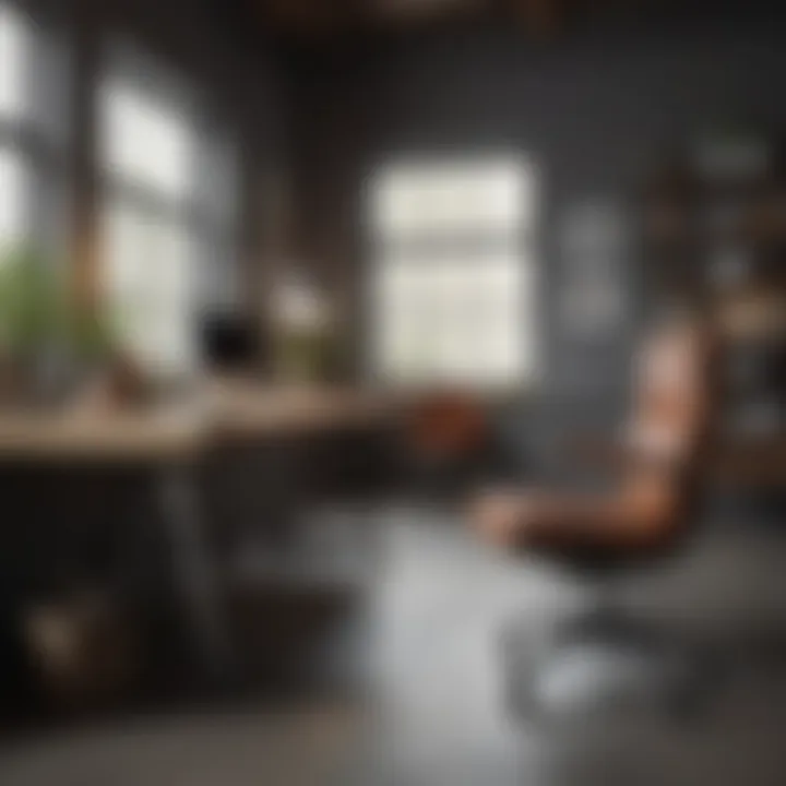 Sleek and Modern Workspace Design Minimalistic workspace with sleek desk and modern chair