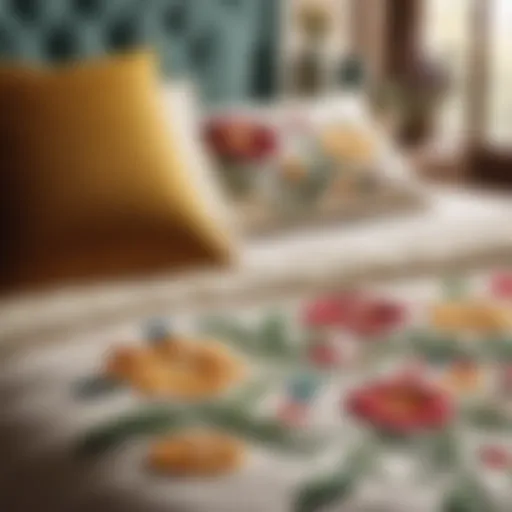 Boho Bedding with Floral Embroidery