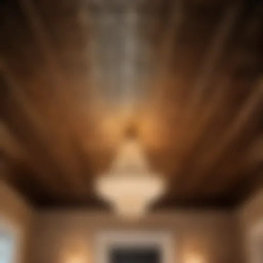 Elegant bathroom ceiling design with intricate patterns