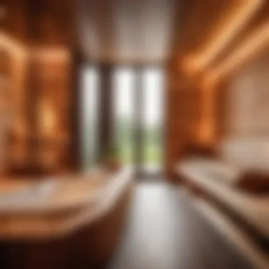 Harmonious Blend of Contemporary Design and Sauna Relaxation Contemporary bathroom design with sauna for relaxation