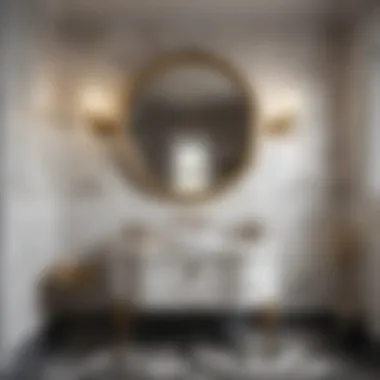 Opulent Illusion: Marble-Effect Elegance Marble-effect painted tiles for a luxurious bathroom upgrade