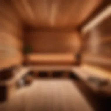 Elegant Fusion of Wood Elements in Sauna Design Modern sauna interior design with wooden accents