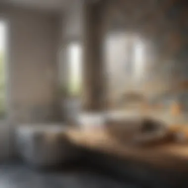 Elegance Redefined: Minimalist Tile Makeover Sleek and minimalist bathroom design with painted tiles