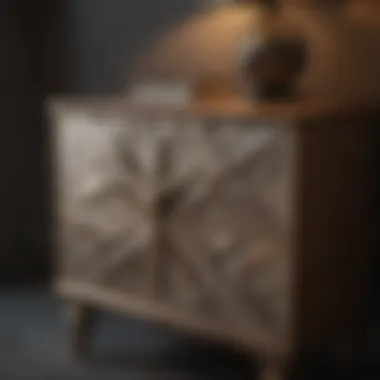Modern Geometric Nightstand Makeover Sleek nightstand with geometric patterns
