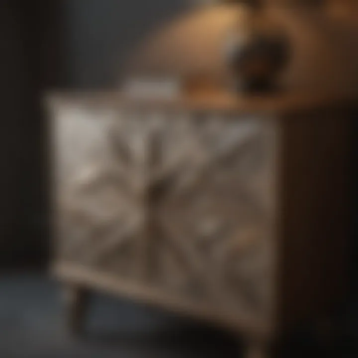 Modern Geometric Nightstand Makeover Sleek nightstand with geometric patterns