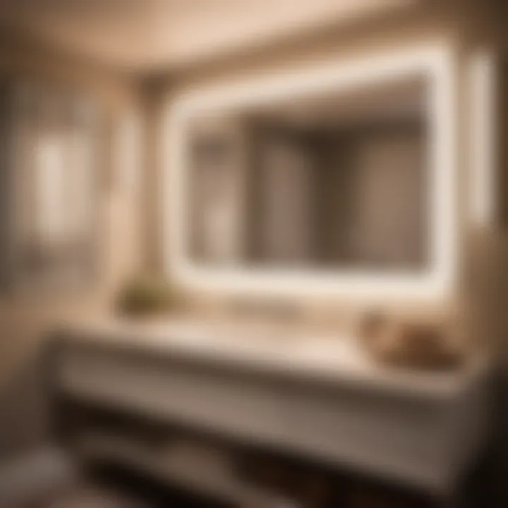 Lighting fixtures enhancing ambiance in a mobile home bathroom