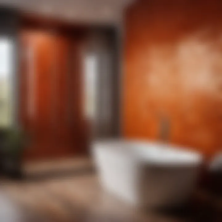 Finished painted bathroom tiles with a glossy finish