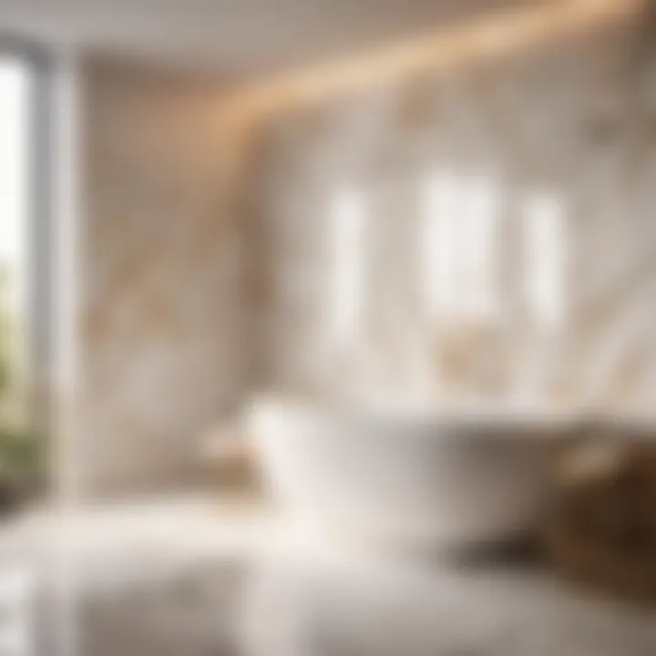 Luxurious marble effect achieved through tile recoloring