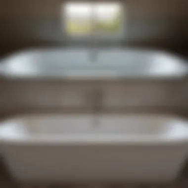 Before and after comparison of reglazed bathtub