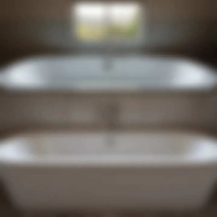 Before and after comparison of reglazed bathtub