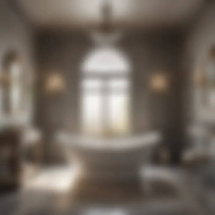 Elegant bathtub in a modern bathroom