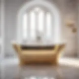 Elegant marble bathtub in modern bathroom