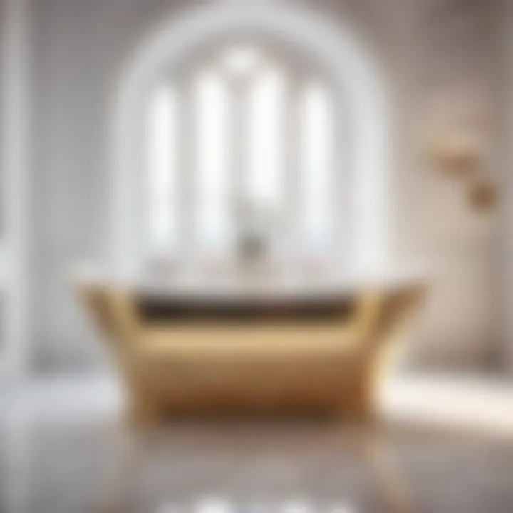 Elegant marble bathtub in modern bathroom