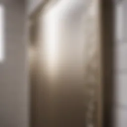 Metallic finish on bathroom stall door