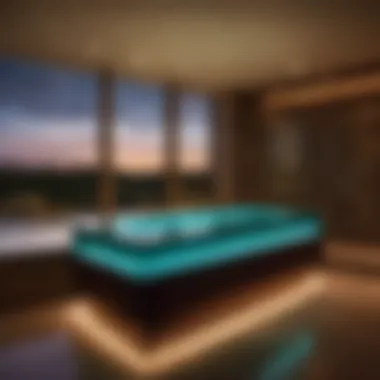Minimalist glass countertop with underlighting for a spa-like ambiance