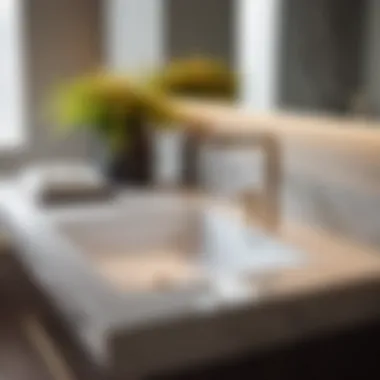 Sleek and modern quartz countertop with integrated sink