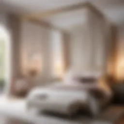 Elegant canopy bed in a minimalist bedroom