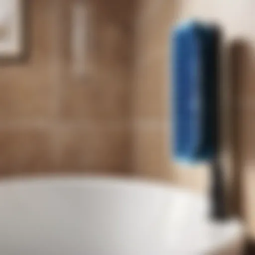 Innovative bathroom brush attachment in action