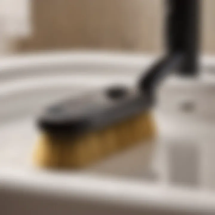 Close-up of bathroom brush drill attachment