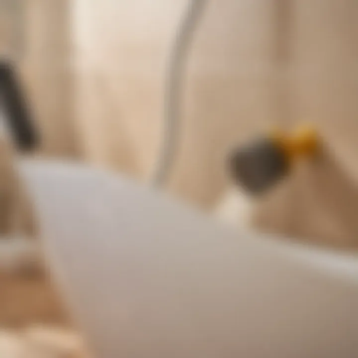 Bathroom brush drill attachment in use