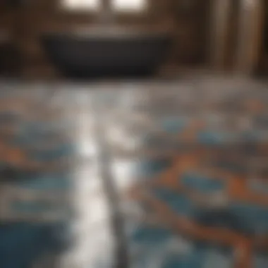 Artistic Fusion Abstract Artistic 3D Bathroom Floor Tiles