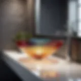 Elegant glass sink in modern bathroom