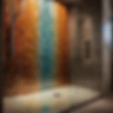 Aesthetic Glass Tile Shower Accents Artistic glass tiles in shower area