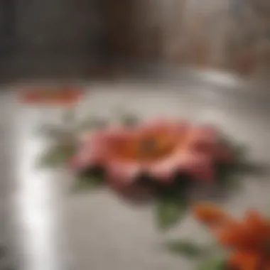 Floral Whimsy Nature-inspired 3D Floral Design Bathroom Floor Tiles