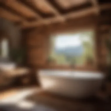 Stylish Rustic Bathtub Setting Rustic bathtub in a cozy, stylish bathroom setting
