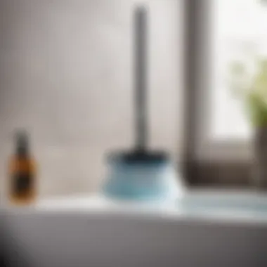 Elevated Bathroom Cleaning Tool Innovative Spin Brush Design