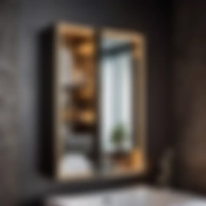 Innovative mirrored storage cabinet with hidden compartments