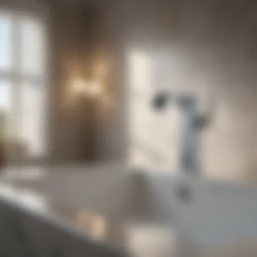 Innovative Sensor Bath Faucet in Modern Bathroom Sleek Sensor Bath Faucet in Modern Bathroom Setting