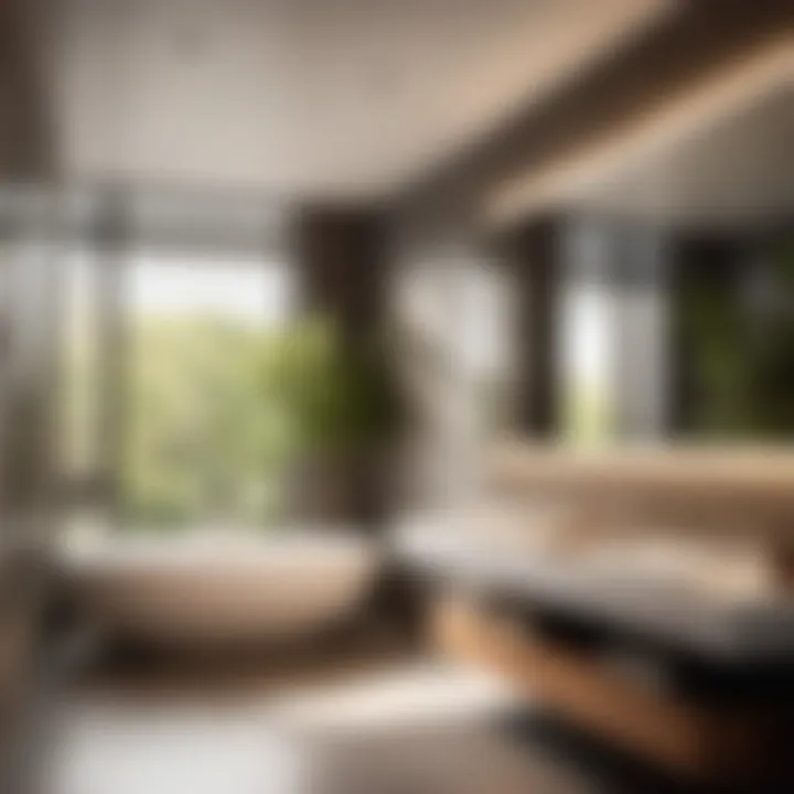 Modern bathroom with ductless exhaust fan