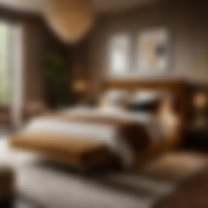 Luxurious Bedroom with Earthy Tones and Metallic Accents Luxurious Bedroom with Earthy Tones and Metallic Accents