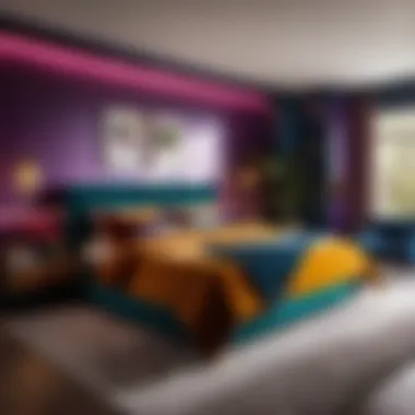 Modern Bedroom with Vibrant Jewel Tones Modern Bedroom with Vibrant Jewel Tones