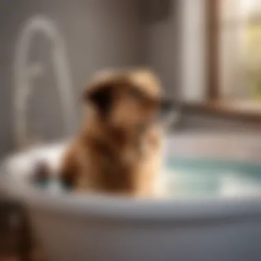 Innovative dog bathing system in modern home