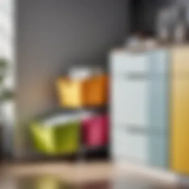 Chic and Functional Color Coding Color-coordinated storage bins for aesthetic appeal