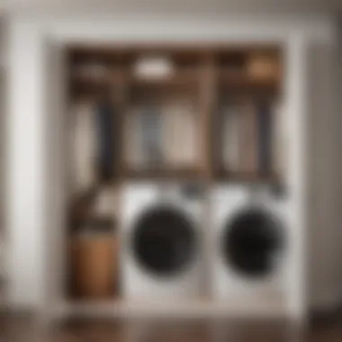 Space-Saving Solution Space-saving closet laundry basket solution