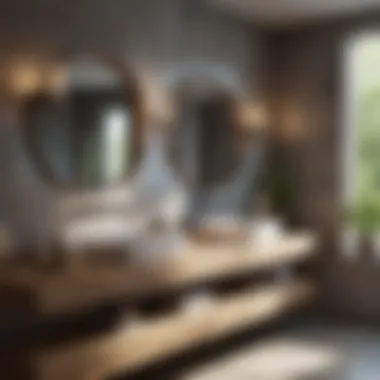 Elegant Fixtures and Sustainable Materials in Luxurious Bathroom Luxurious bathroom featuring elegant fixtures and sustainable materials
