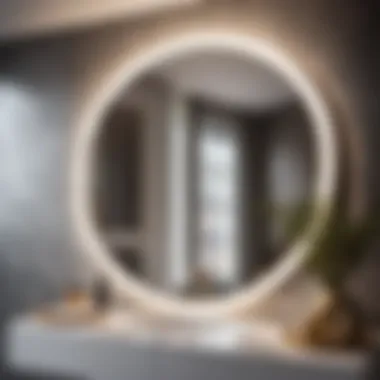 Sophisticated Round Bathroom Cabinet Mirror in Modern Setting Elegant round bathroom cabinet with mirror in modern setting