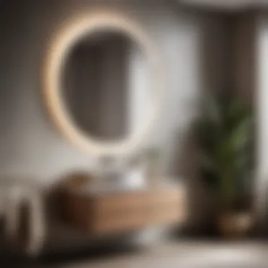 Sleek and Minimalist Round Bathroom Cabinet with Mirror Round bathroom cabinet with mirror showcasing sleek and minimalist design