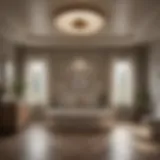 Round Bathroom Fan with Light Enhancing Modern Interior