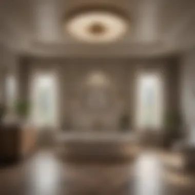 Round Bathroom Fan with Light Enhancing Modern Interior