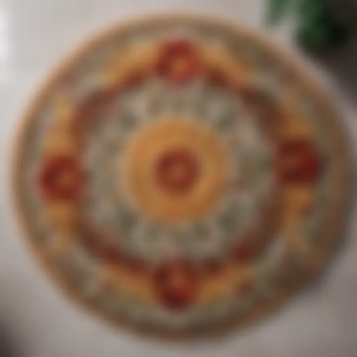 Luxurious Floral Round Bathroom Mat Elegant Round Bathroom Mat with Floral Design