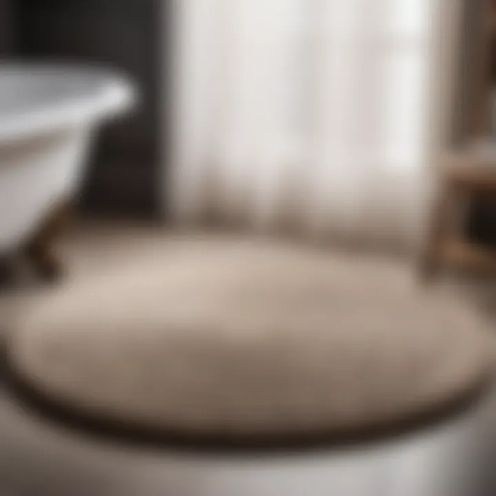 Sophisticated Neutral Round Mat Round Bathroom Mat in Neutral Tones