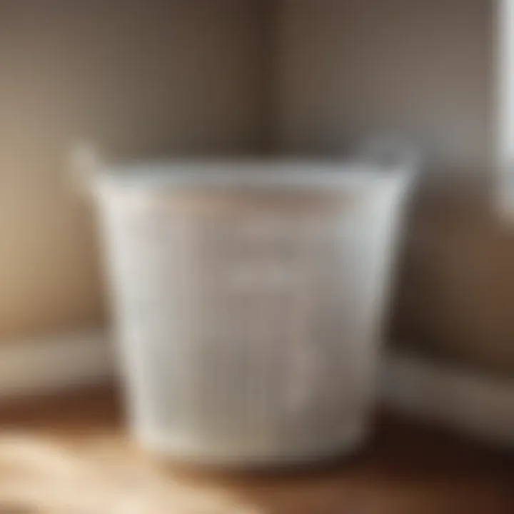 Interior view of round laundry hamper showcasing capacity