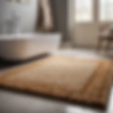 Rubber backed bathroom rug providing comfort underfoot