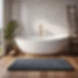 Elegant rubber backed bathroom rug in modern bathroom