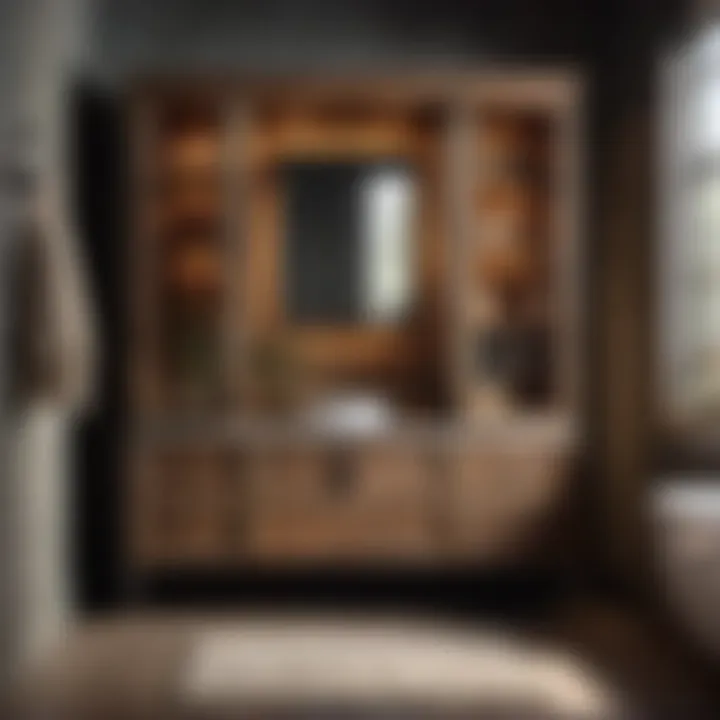 Add Character with Weathered-Finish Cabinet Rustic Bathroom Cabinet with Weathered Finish