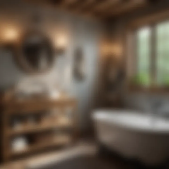 Rustic bathroom with vintage fixtures and wooden accents